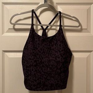 Old Navy Activewear Racerback Cropped tank- Black leopard
